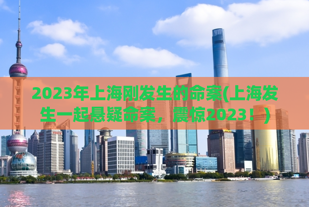 2023年上海刚发生的命案(上海发生一起悬疑命案，震惊2023！)